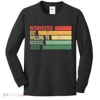 Trendy Introverted But Willing To Discuss Jesus Kids Long Sleeve Shirt thumb 0