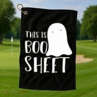 This Is Boo Sheet Ghost Retro Halloween Costume Golf Towel thumb 1