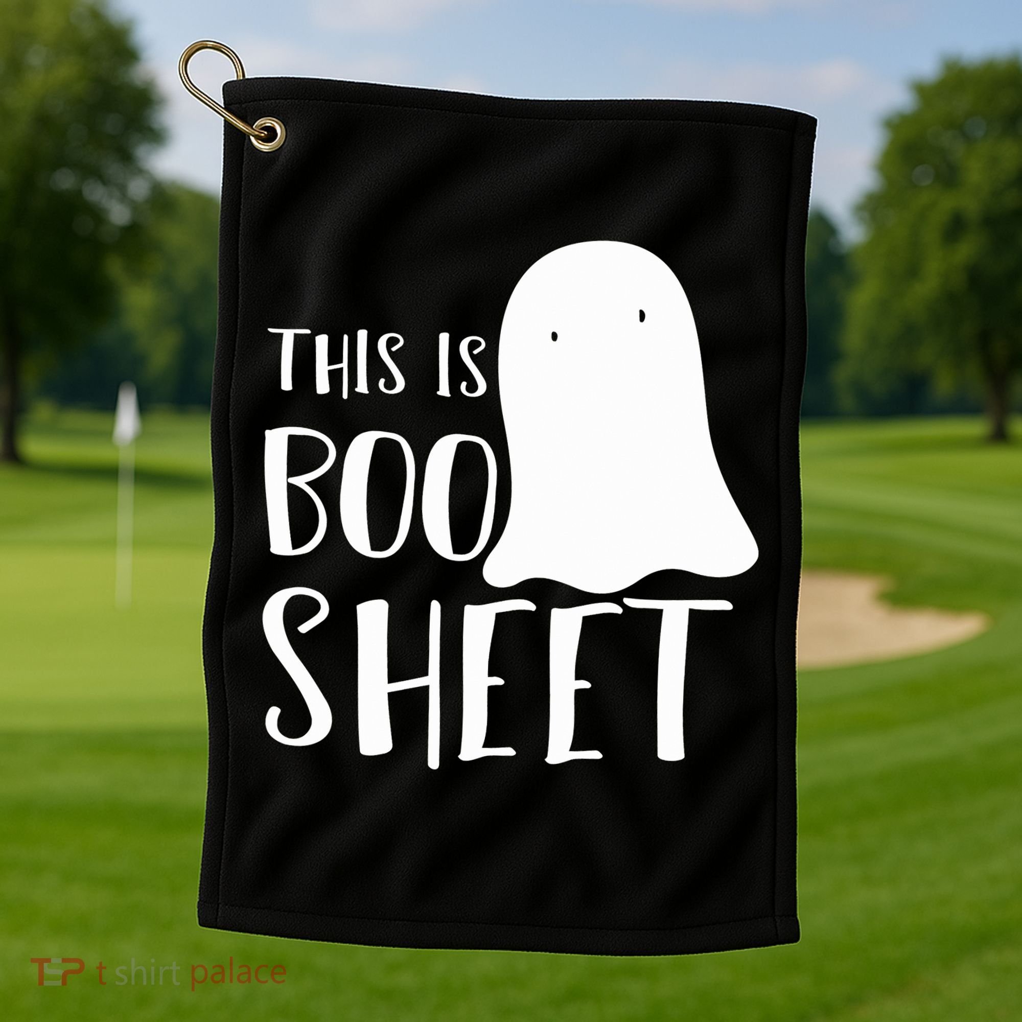 This Is Boo Sheet Ghost Retro Halloween Costume Golf Towel
