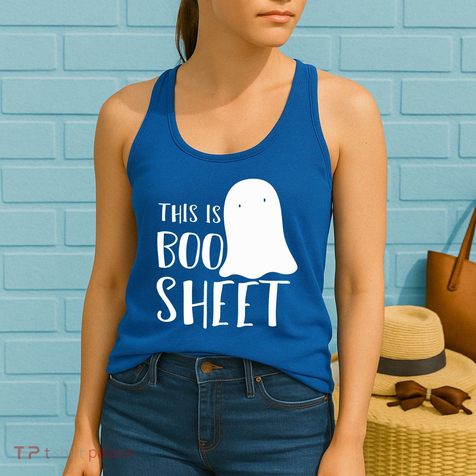 This Is Boo Sheet Ghost Retro Halloween Costume Women's Tank Top