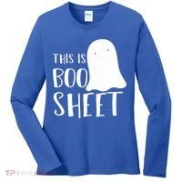 This Is Boo Sheet Ghost Retro Halloween Costume Women's Long Sleeve Shirt thumb 0