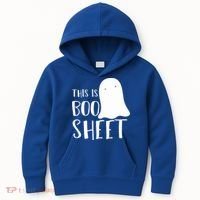 This Is Boo Sheet Ghost Retro Halloween Costume Kids Hoodie thumb 0