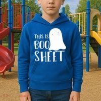 This Is Boo Sheet Ghost Retro Halloween Costume Kids Hoodie thumb 2