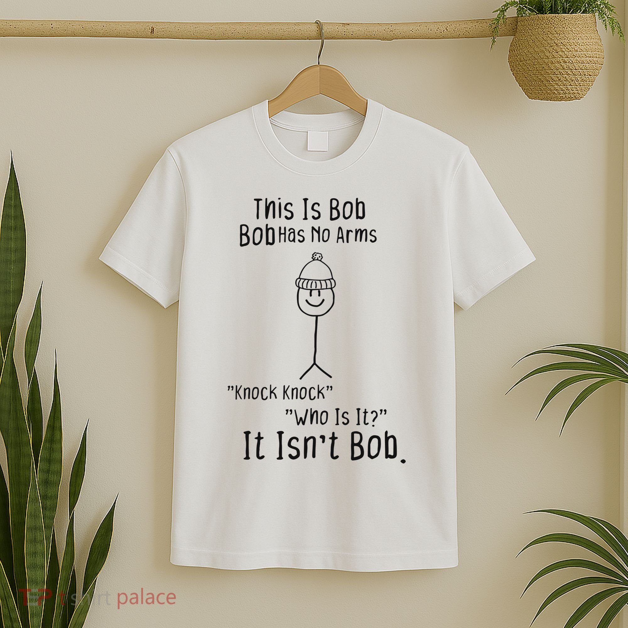 This Is Bob No Arms Knock Knock Stickman Joke Funny T-Shirt