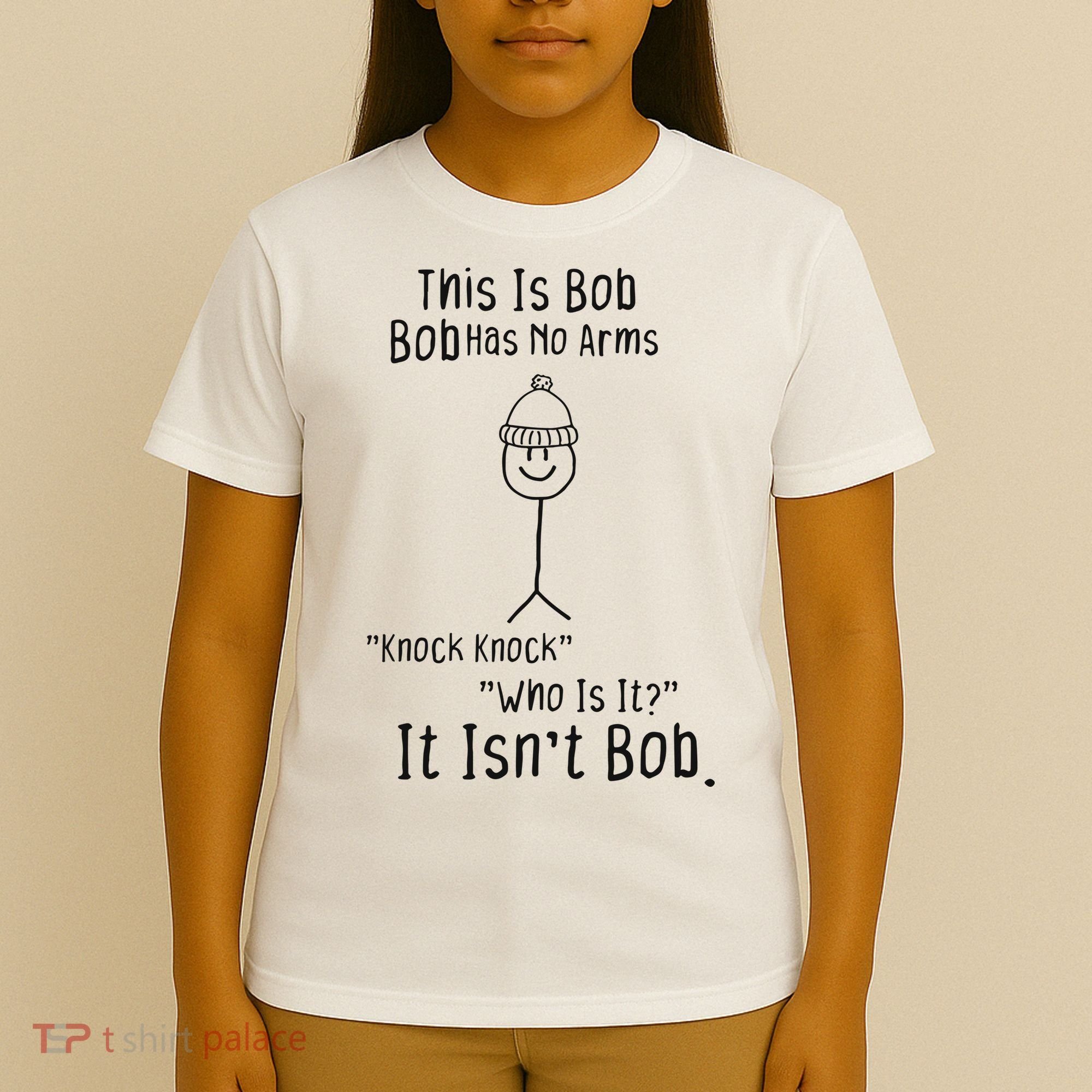 This Is Bob No Arms Knock Knock Stickman Joke Funny T-Shirt