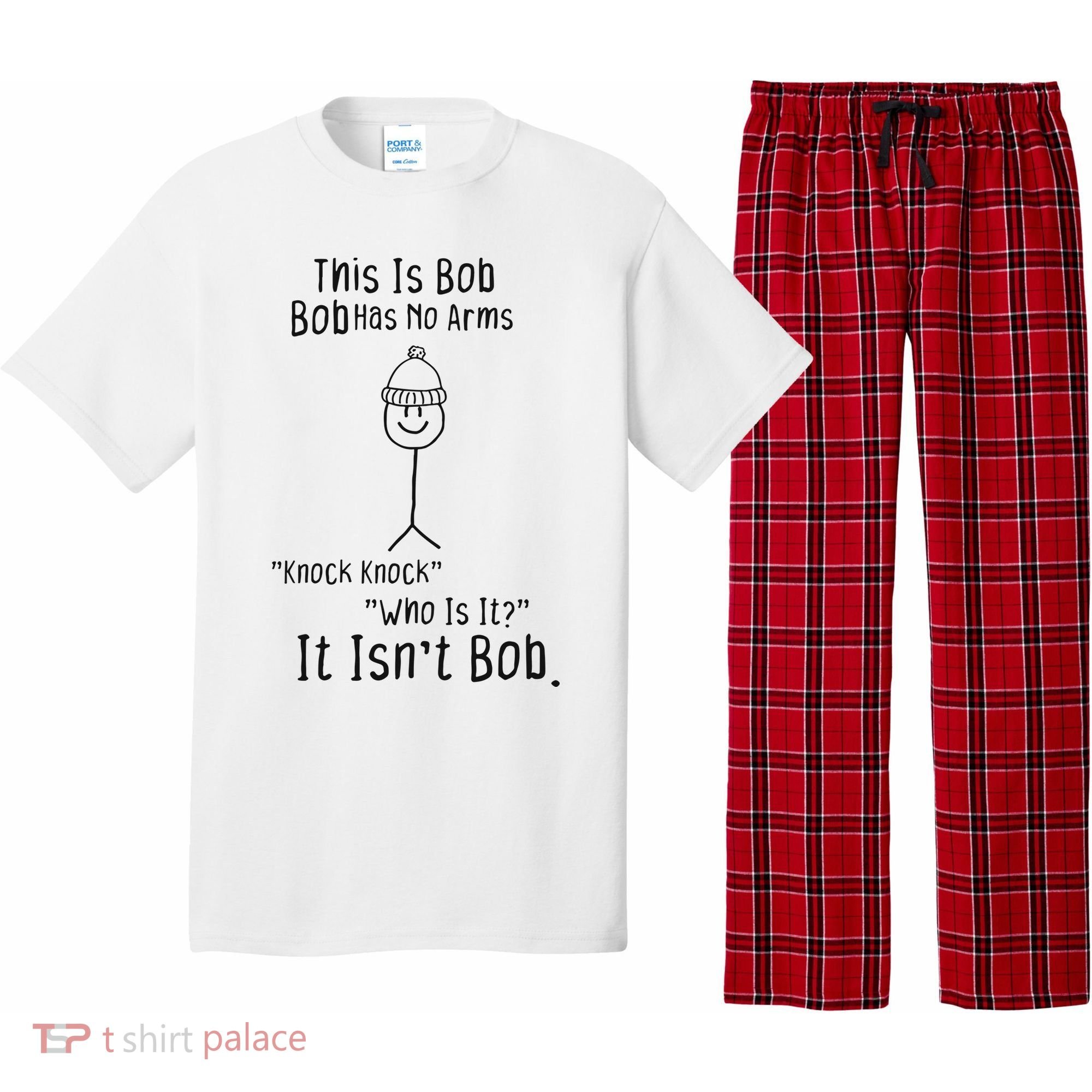 This Is Bob No Arms Knock Knock Stickman Joke Funny Pajama Set