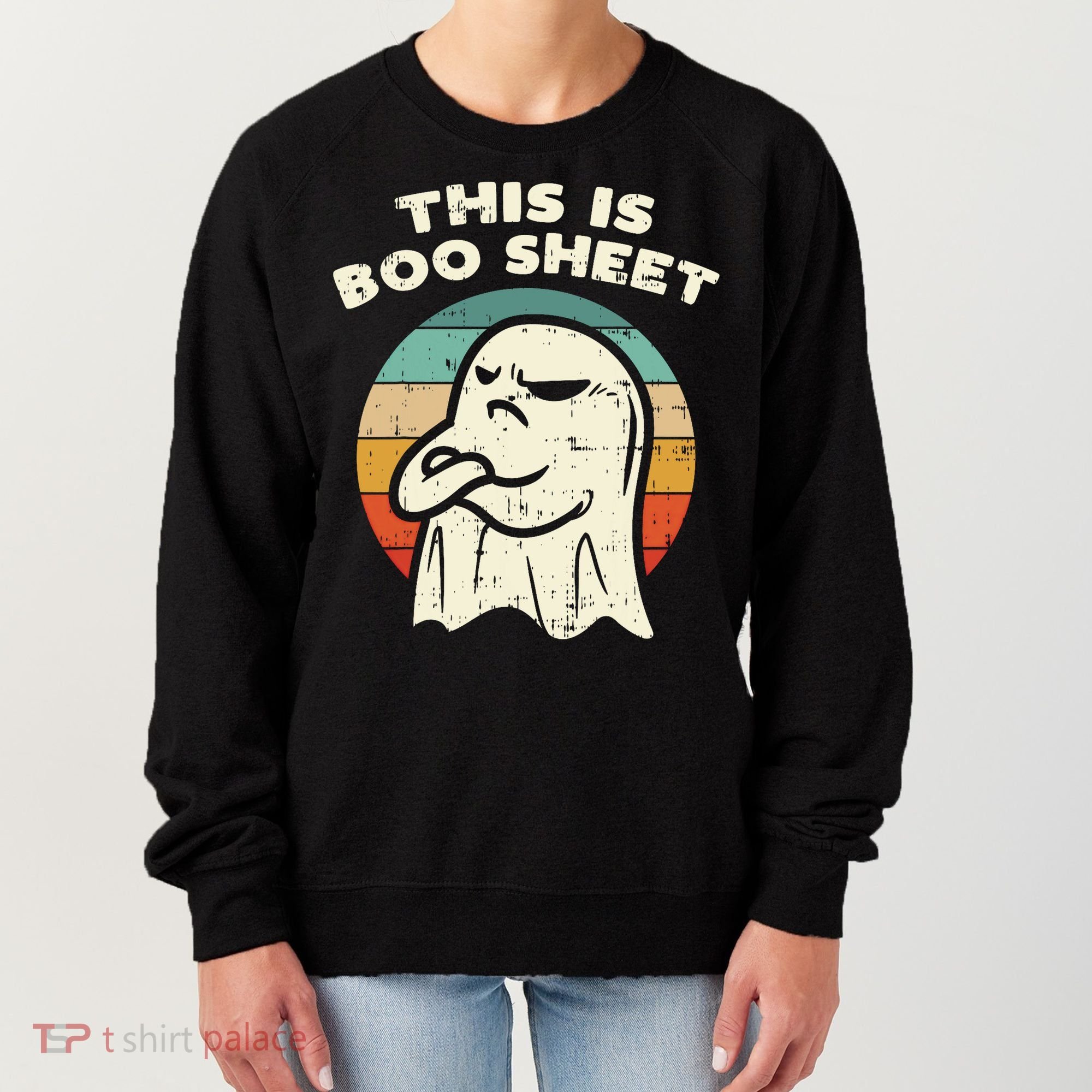 This Is Boo Sheet Ghost Retro Halloween Costume Women's Sweatshirt