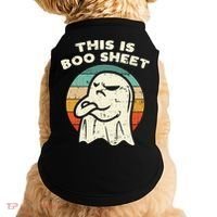 This Is Boo Sheet Ghost Retro Halloween Costume Doggie Tank thumb 0