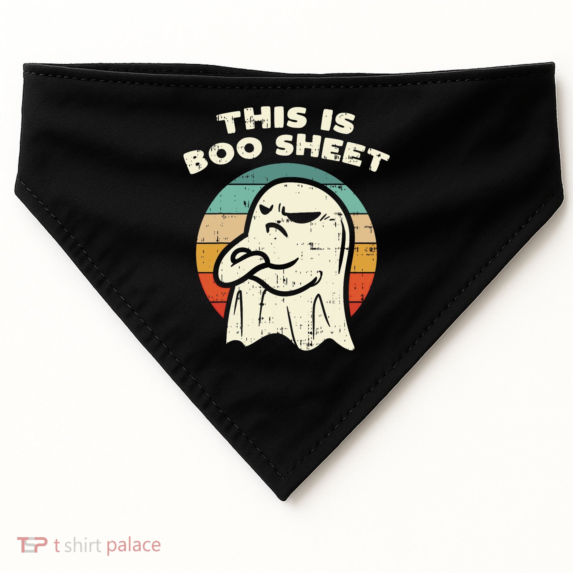 This Is Boo Sheet Ghost Retro Halloween Costume USA-Made Doggie Bandana