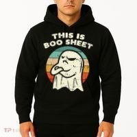 This Is Boo Sheet Ghost Retro Halloween Costume Hoodie thumb 2