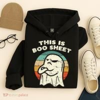 This Is Boo Sheet Ghost Retro Halloween Costume Hoodie thumb 4