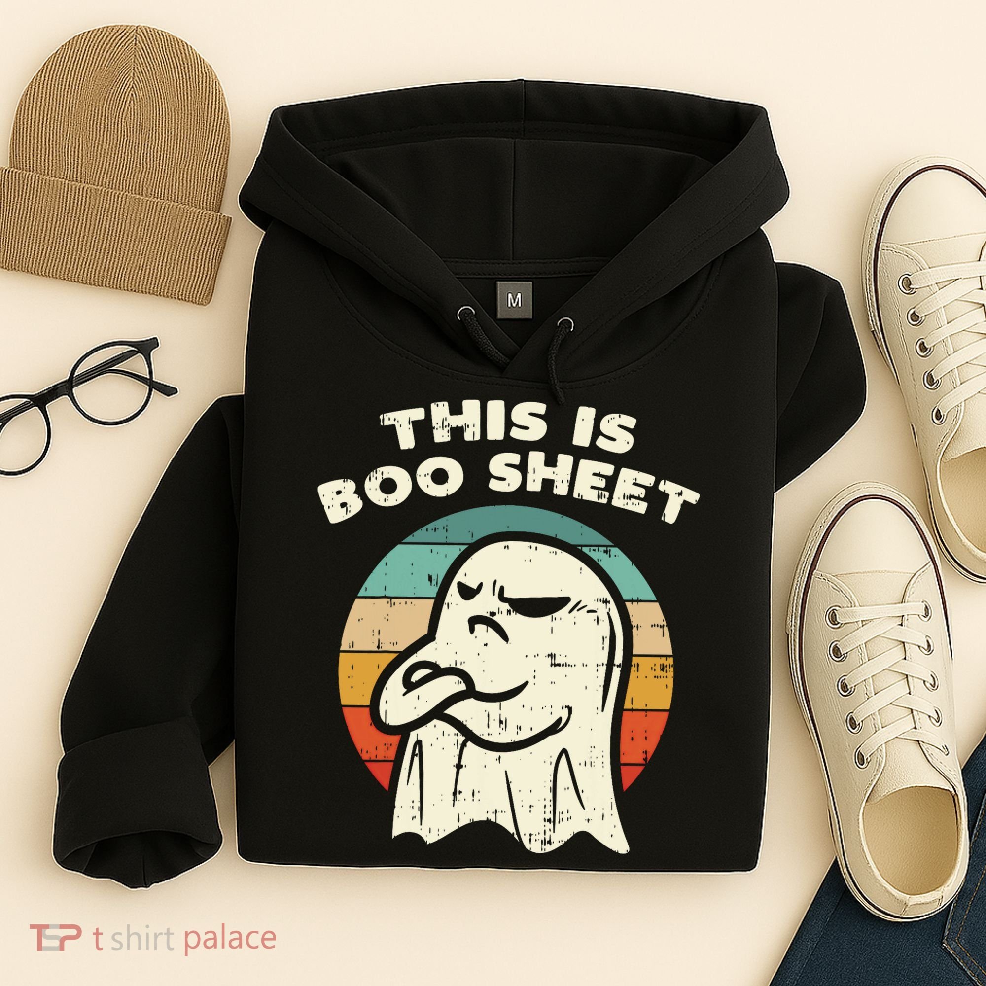 This Is Boo Sheet Ghost Retro Halloween Costume Hoodie
