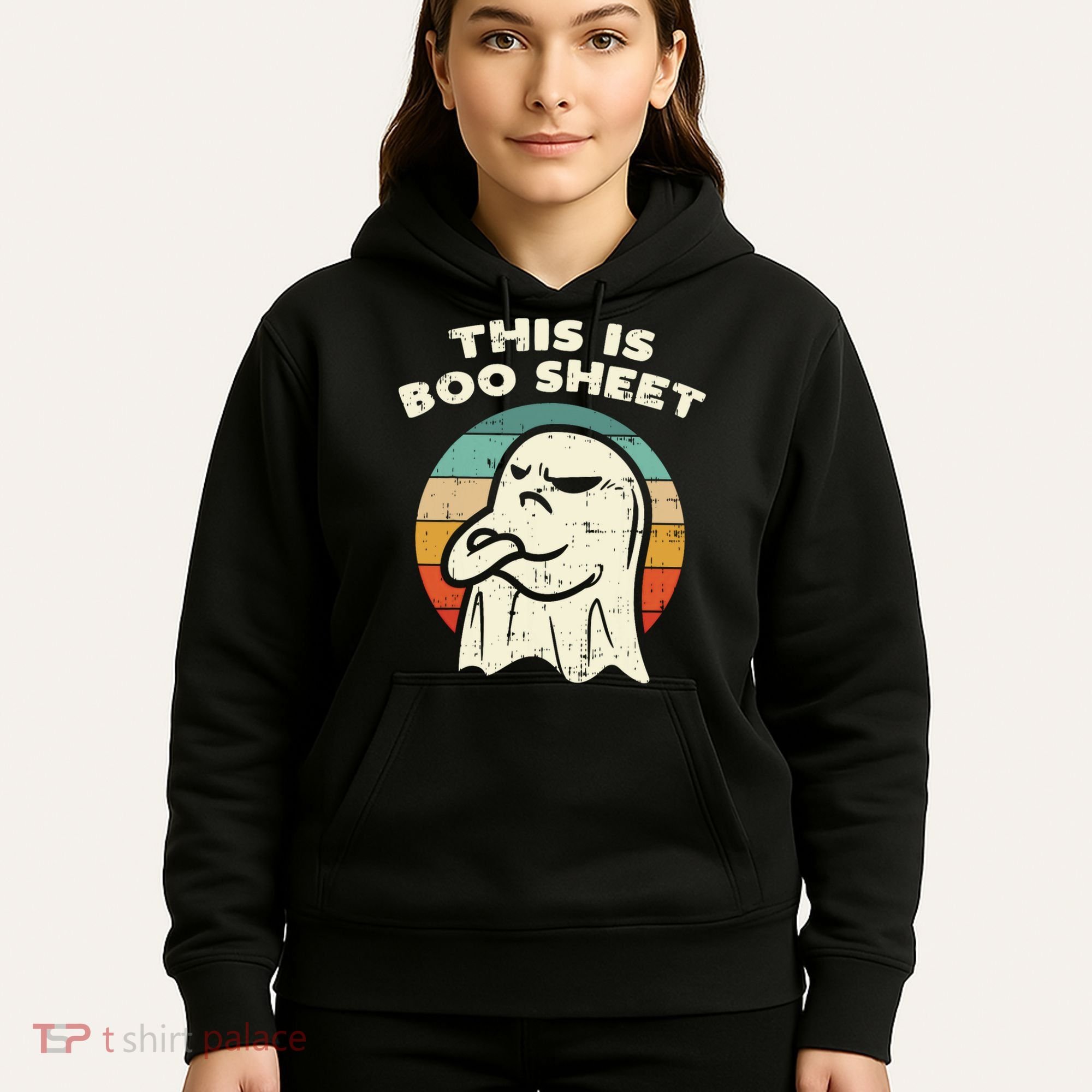 This Is Boo Sheet Ghost Retro Halloween Costume Hoodie