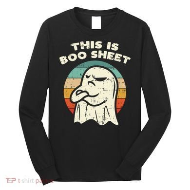 This Is Boo Sheet Ghost Retro Halloween Costume Long Sleeve Shirt