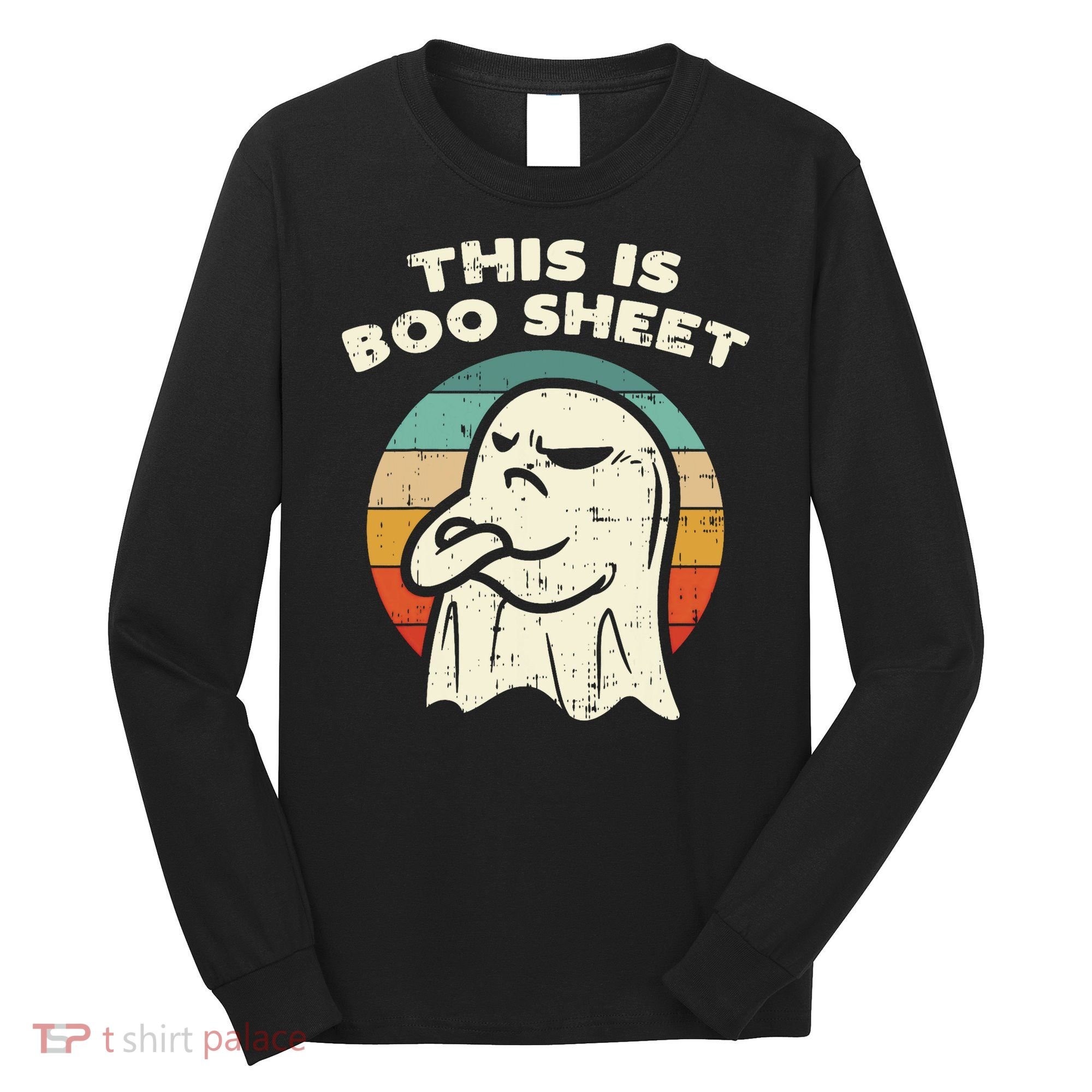 This Is Boo Sheet Ghost Retro Halloween Costume Long Sleeve Shirt