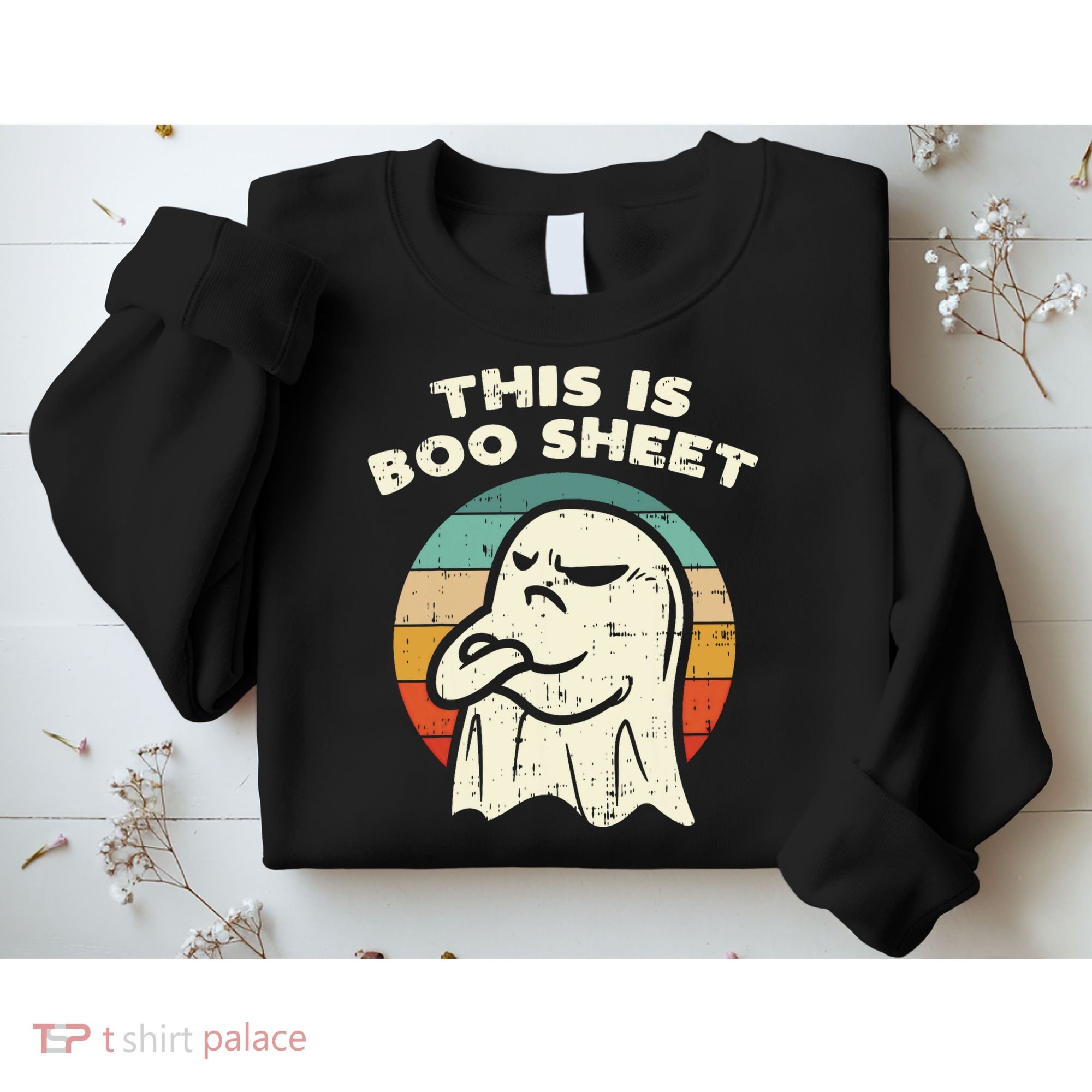 This Is Boo Sheet Ghost Retro Halloween Costume Sweatshirt