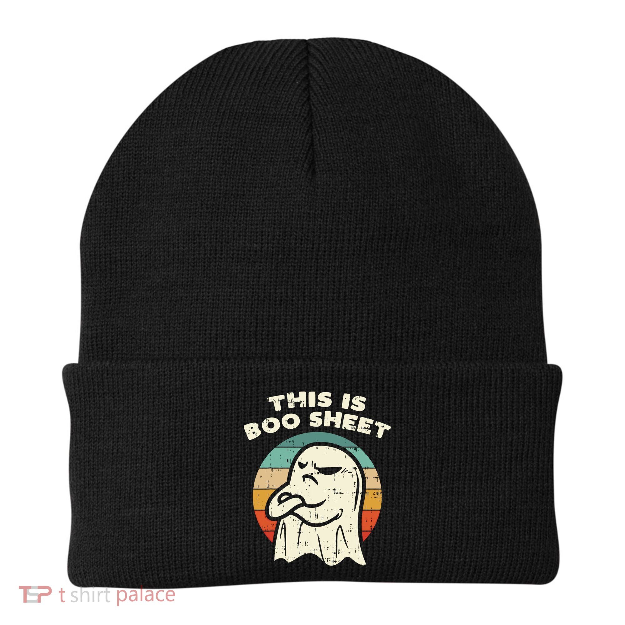 This Is Boo Sheet Ghost Retro Halloween Costume Beanie