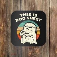 This Is Boo Sheet Ghost Retro Halloween Costume Coaster thumb 0