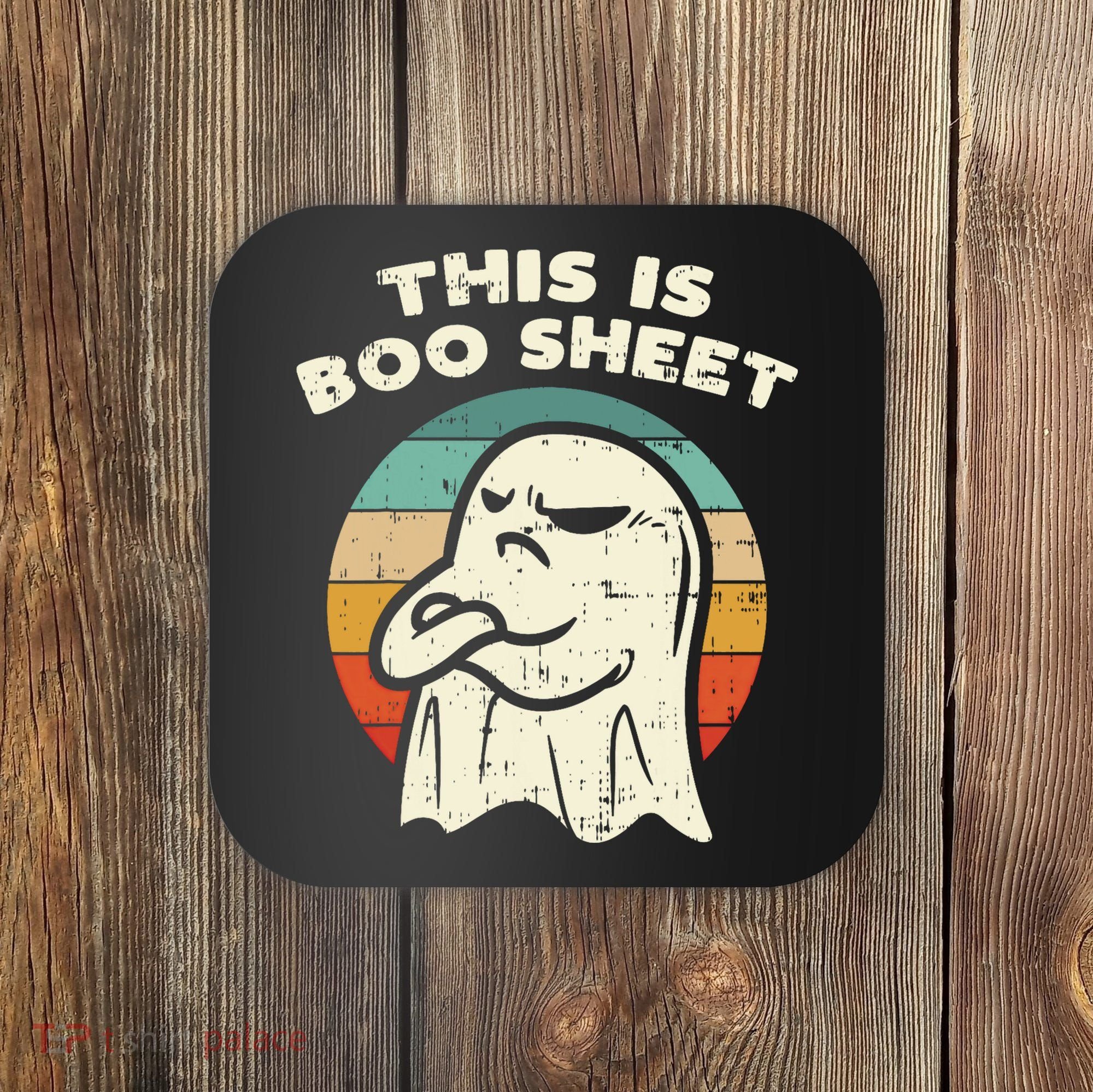 This Is Boo Sheet Ghost Retro Halloween Costume Coaster