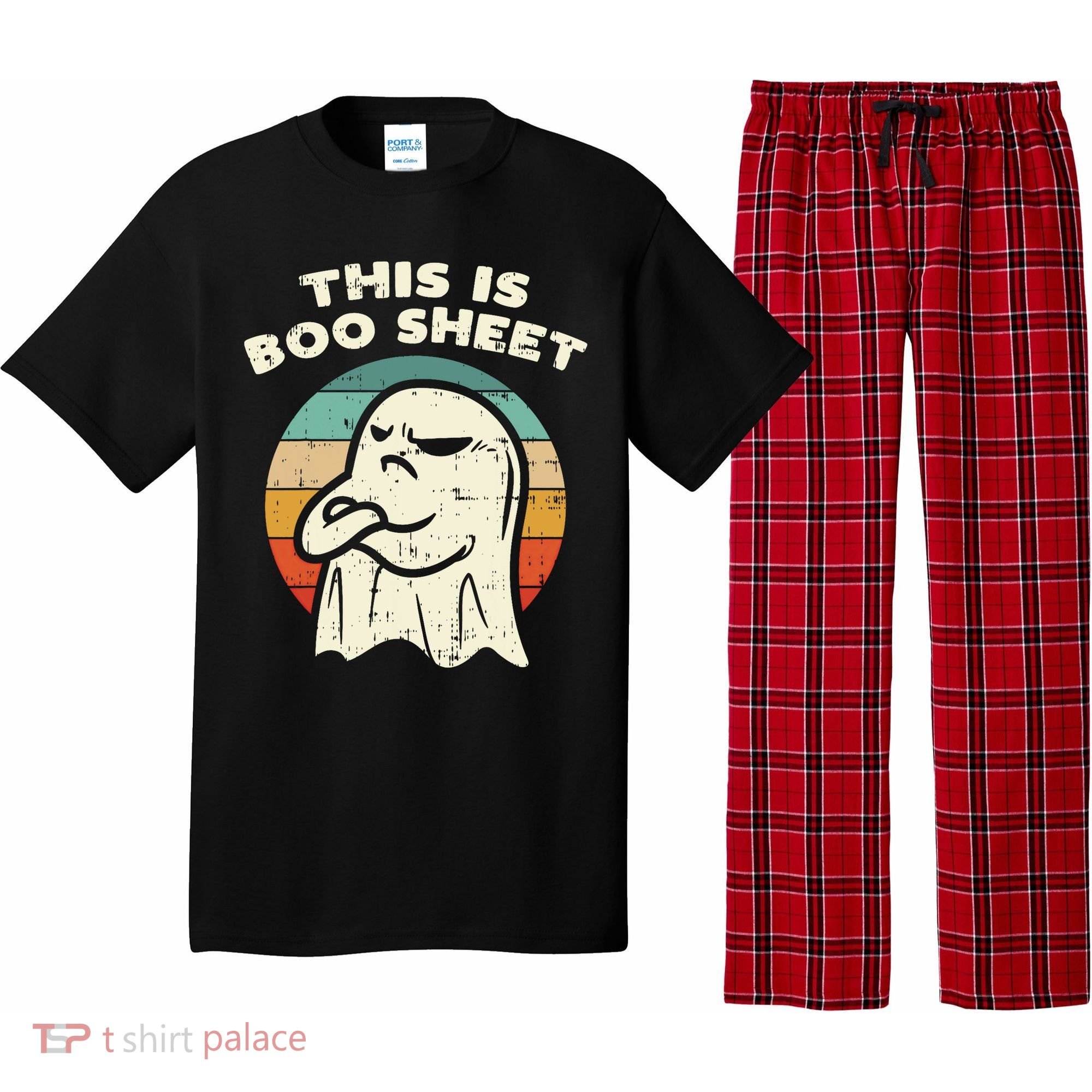 This Is Boo Sheet Ghost Retro Halloween Costume Pajama Set
