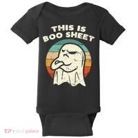 This Is Boo Sheet Ghost Retro Halloween Costume Baby Bodysuit thumb 0