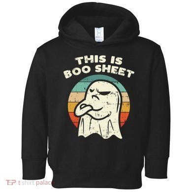 This Is Boo Sheet Ghost Retro Halloween Costume Toddler Hoodie