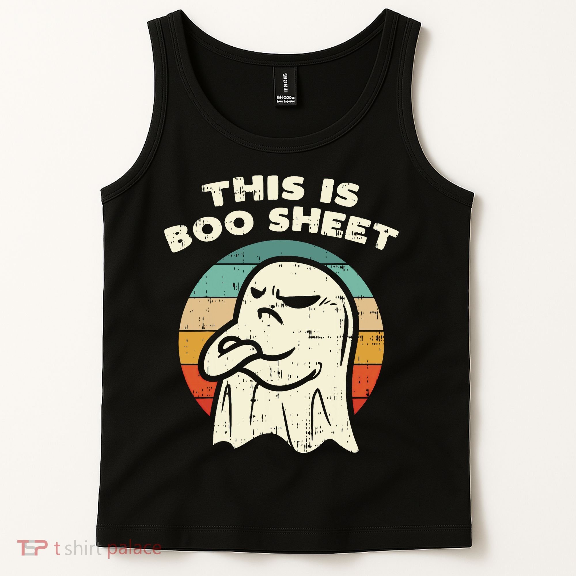 This Is Boo Sheet Ghost Retro Halloween Costume Tank Top