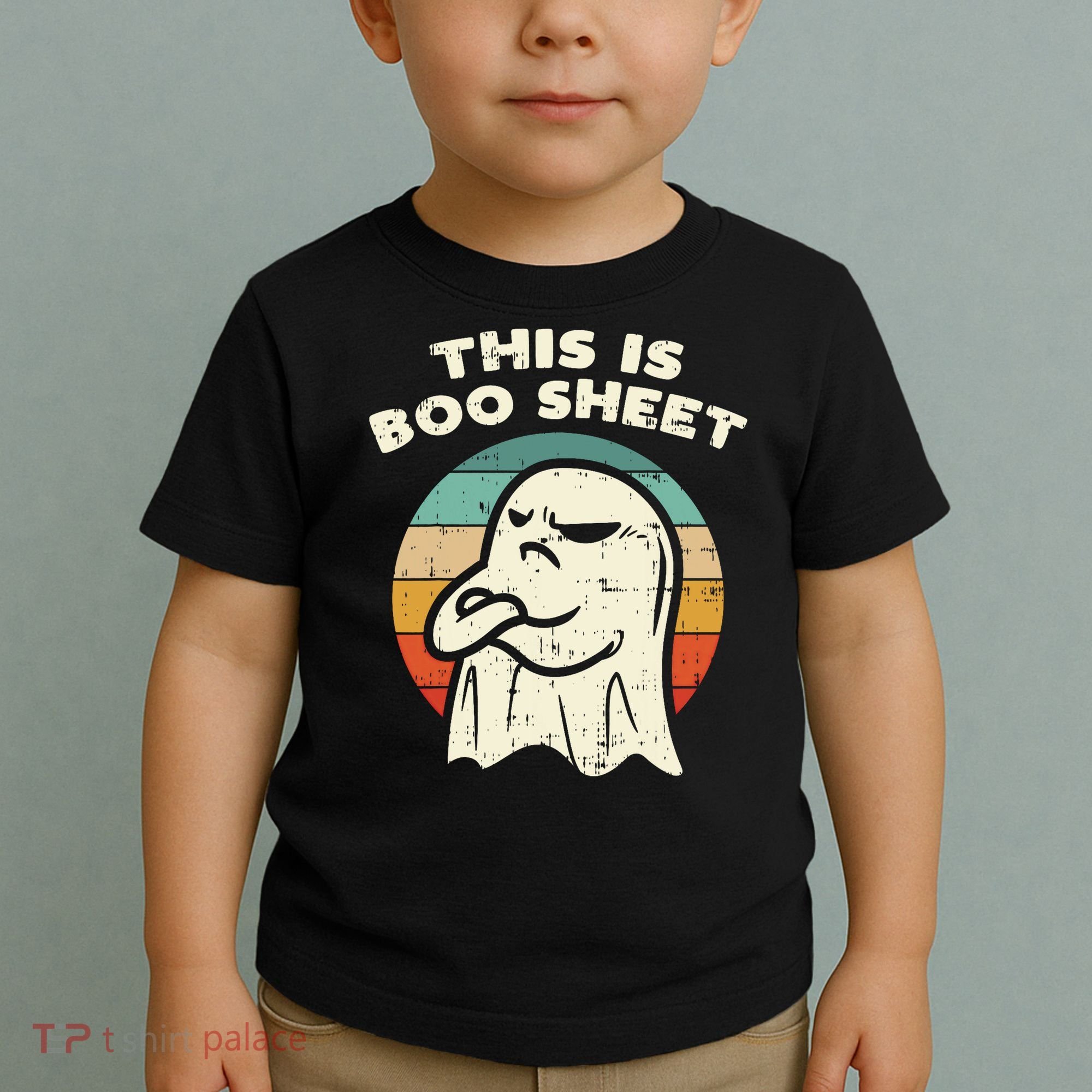 This Is Boo Sheet Ghost Retro Halloween Costume Toddler T-Shirt