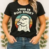 This Is Boo Sheet Ghost Retro Halloween Costume Women's T-Shirt thumb 2