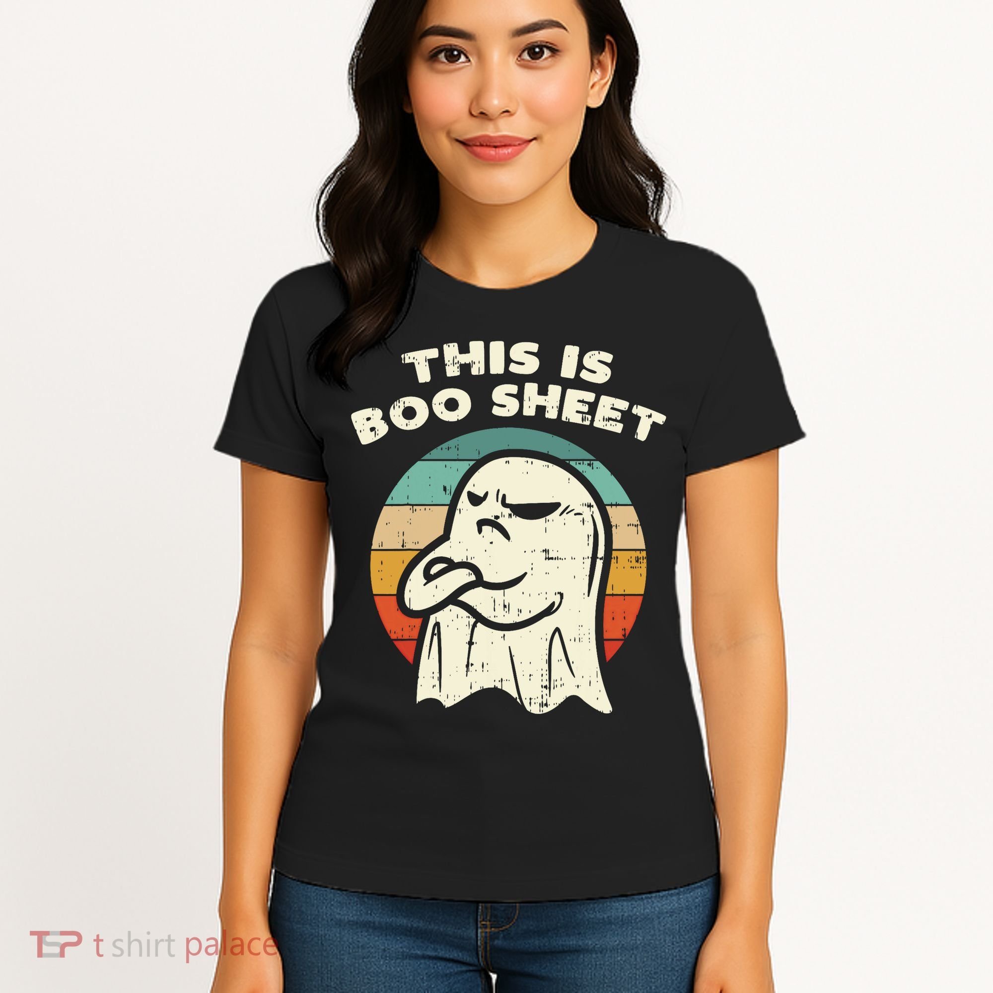 This Is Boo Sheet Ghost Retro Halloween Costume Women's T-Shirt