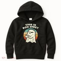 This Is Boo Sheet Ghost Retro Halloween Costume Kids Hoodie thumb 0