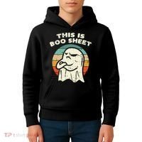 This Is Boo Sheet Ghost Retro Halloween Costume Kids Hoodie thumb 4