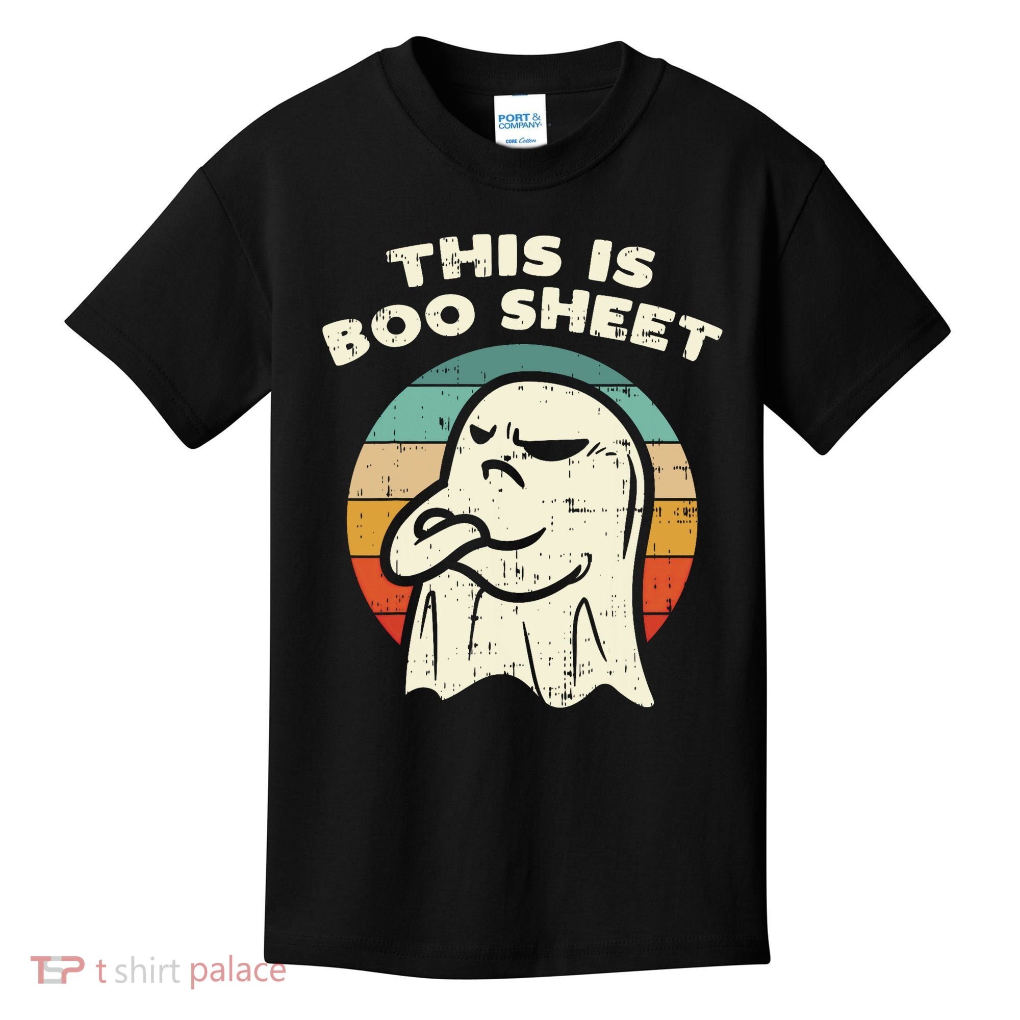 This Is Boo Sheet Ghost Retro Halloween Costume Kids T-Shirt