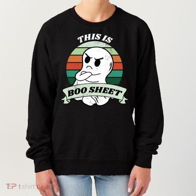 This Is Boo Sheet Cartoon Ghost Funny Halloween Women's Sweatshirt