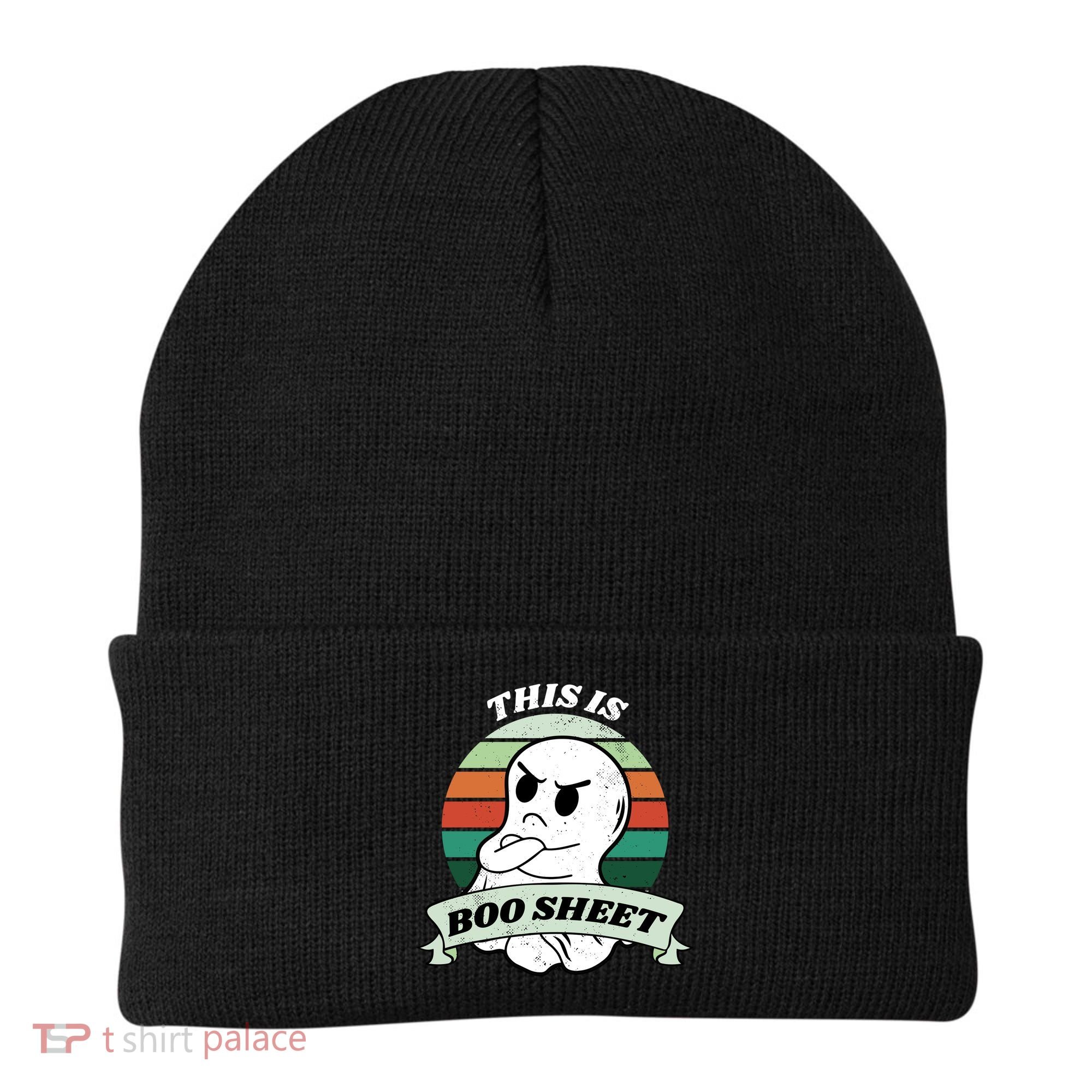 This Is Boo Sheet Cartoon Ghost Funny Halloween Beanie