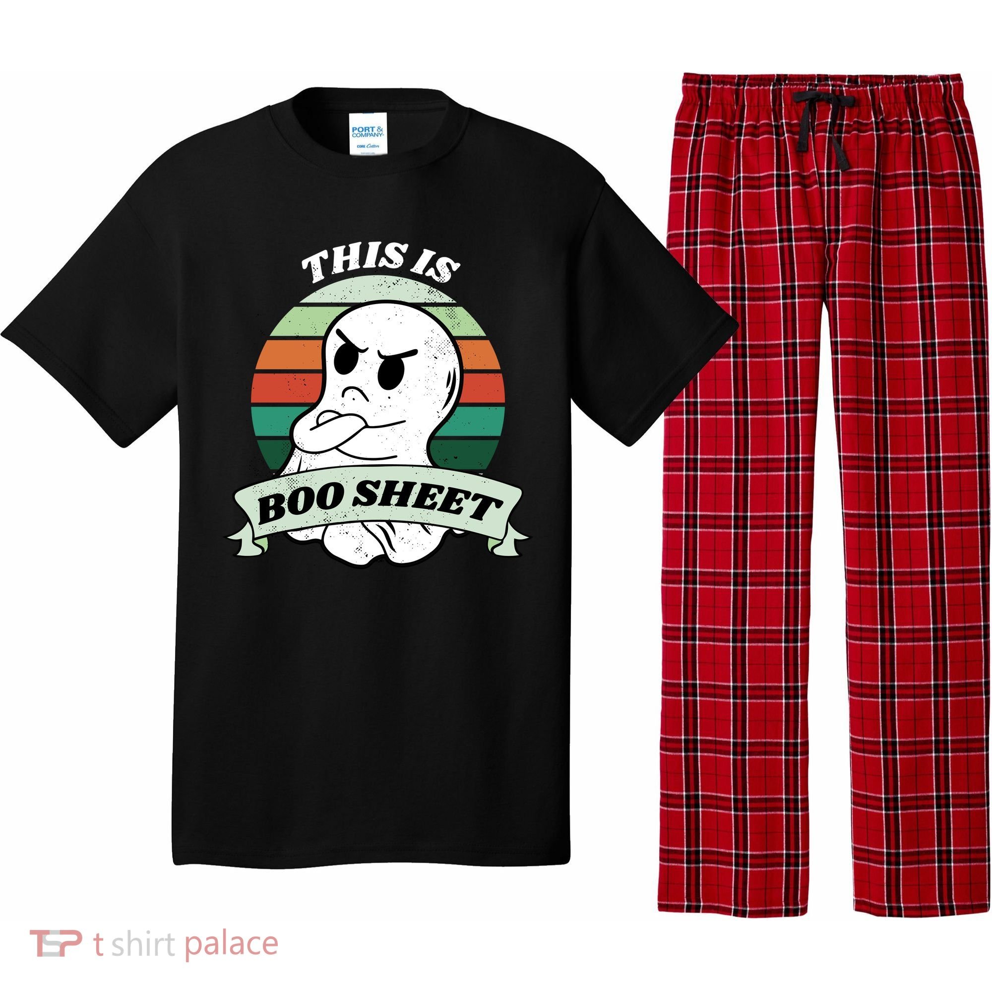 This Is Boo Sheet Cartoon Ghost Funny Halloween Pajama Set