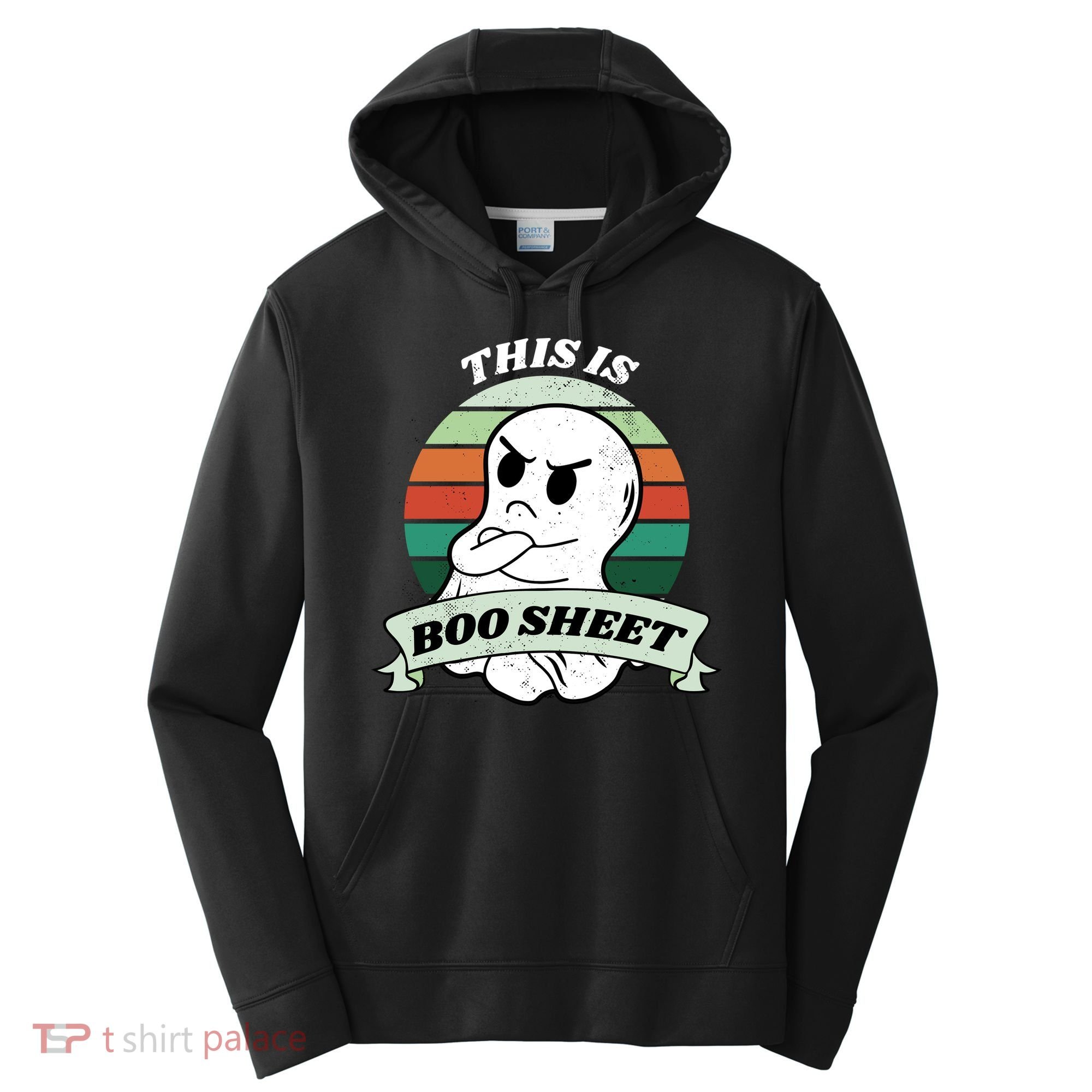 This Is Boo Sheet Cartoon Ghost Funny Halloween Performance Fleece Hoodie