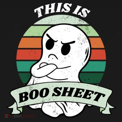 This Is Boo Sheet Cartoon Ghost Funny Halloween Performance Fleece Hoodie