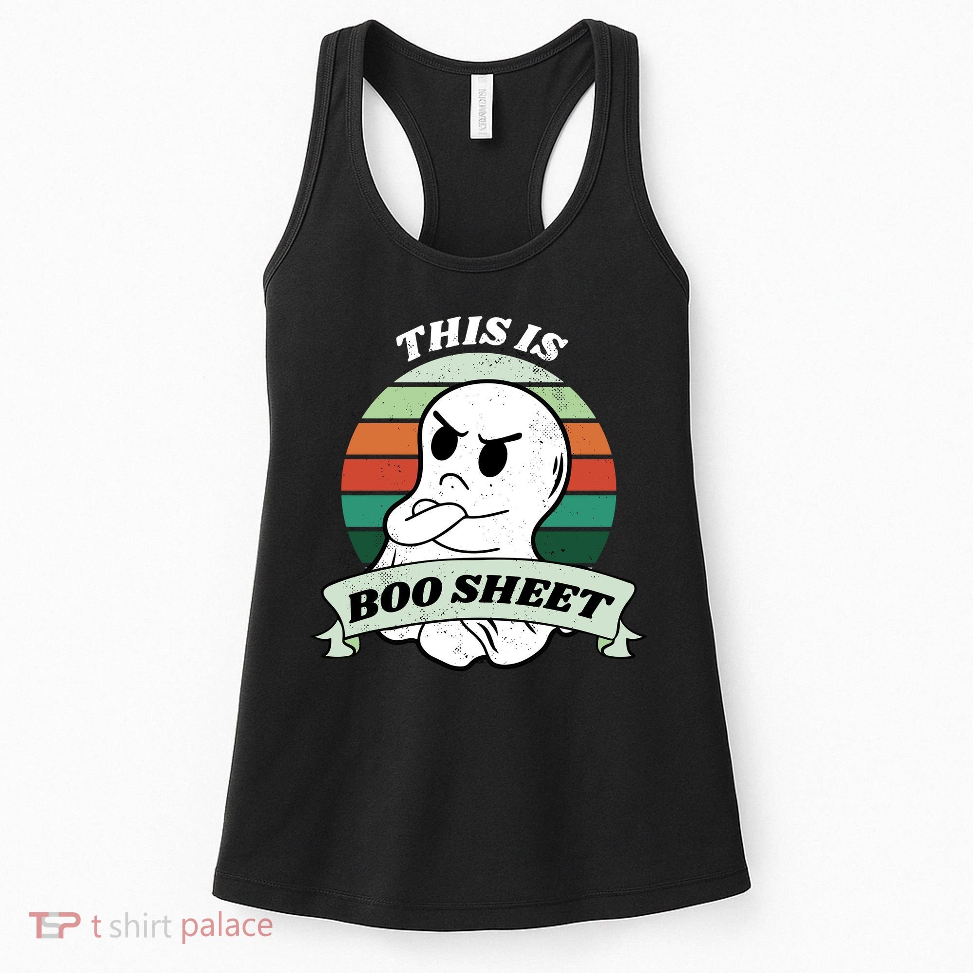 This Is Boo Sheet Cartoon Ghost Funny Halloween Women's Tank Top