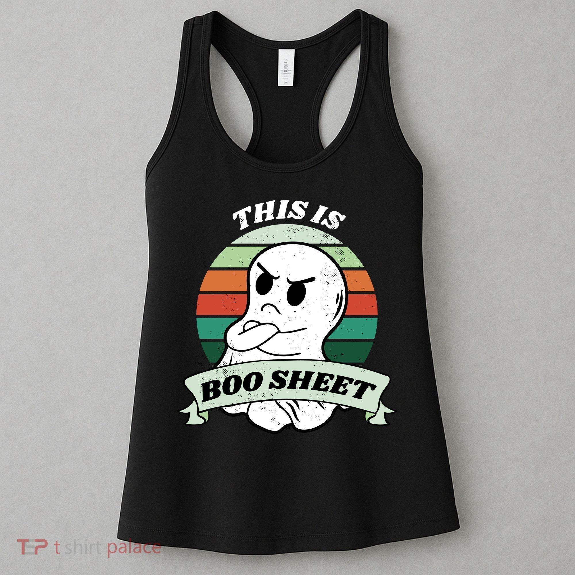 This Is Boo Sheet Cartoon Ghost Funny Halloween Women's Tank Top