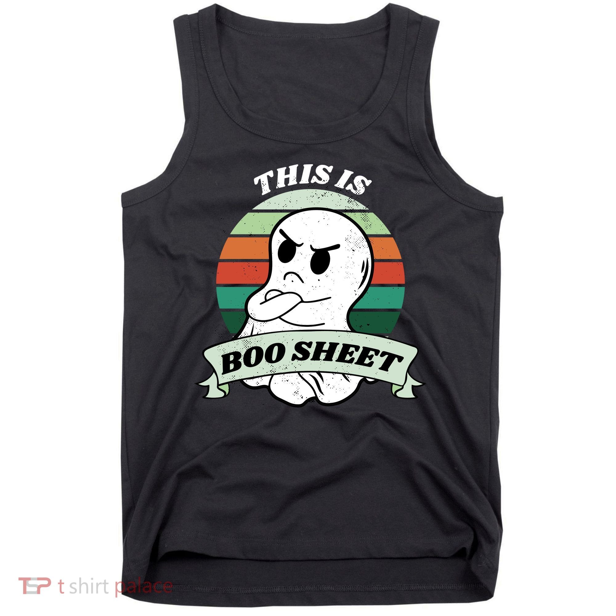 This Is Boo Sheet Cartoon Ghost Funny Halloween Tank Top