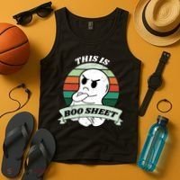 This Is Boo Sheet Cartoon Ghost Funny Halloween Tank Top thumb 4