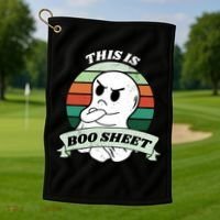 This Is Boo Sheet Cartoon Ghost Funny Halloween Golf Towel thumb 1