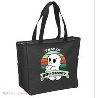 This Is Boo Sheet Cartoon Ghost Funny Halloween Tote Bag thumb 2