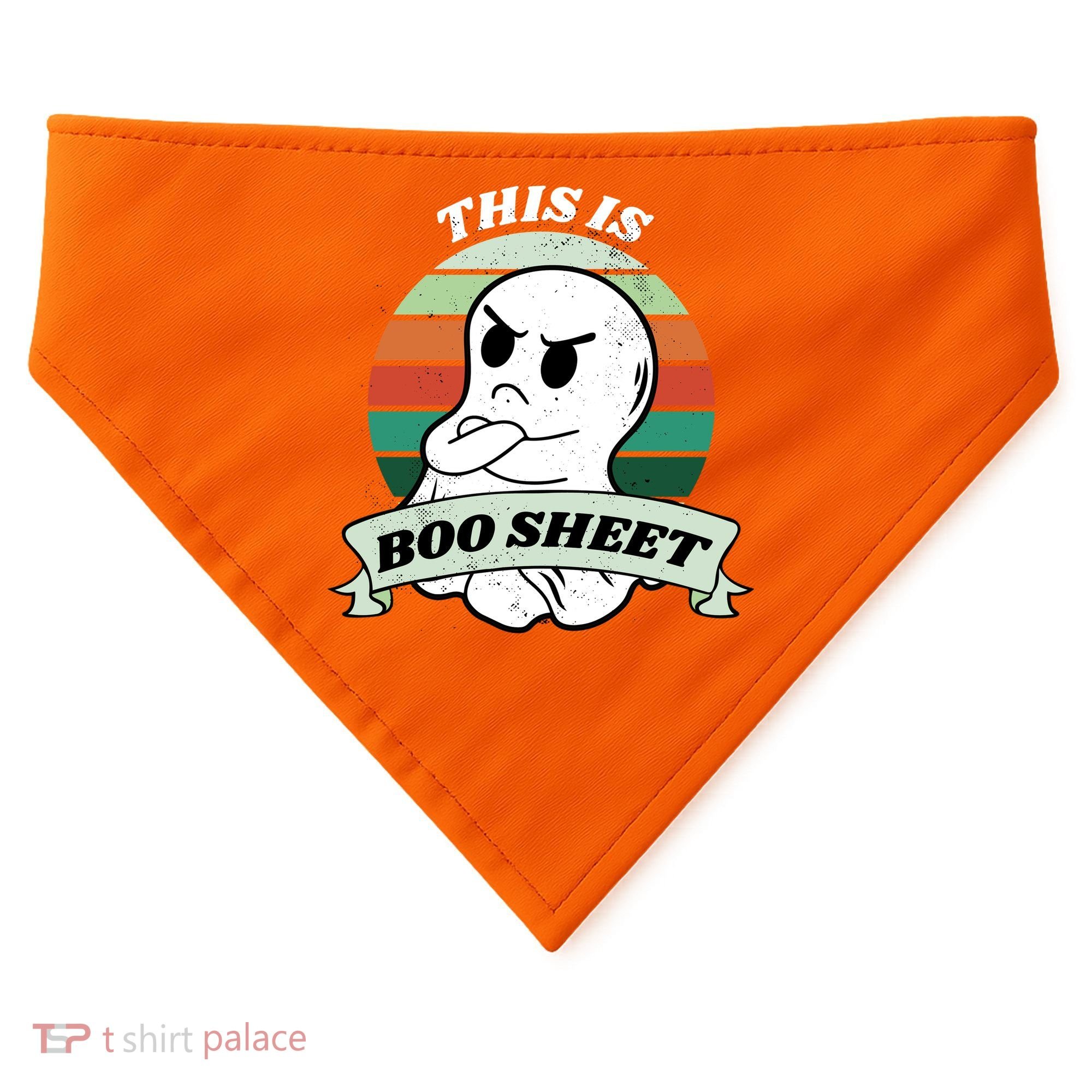 This Is Boo Sheet Cartoon Ghost Funny Halloween USA-Made Doggie Bandana