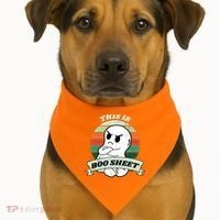 This Is Boo Sheet Cartoon Ghost Funny Halloween USA-Made Doggie Bandana thumb 1