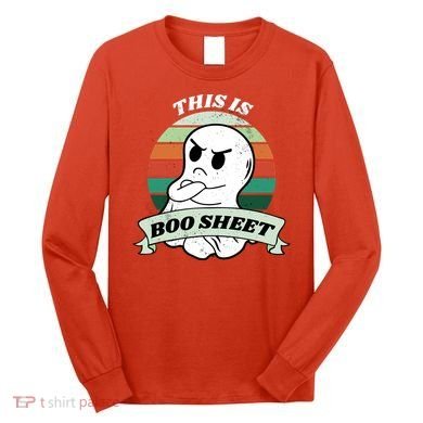 This Is Boo Sheet Cartoon Ghost Funny Halloween Long Sleeve Shirt