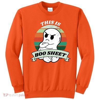 This Is Boo Sheet Cartoon Ghost Funny Halloween Sweatshirt