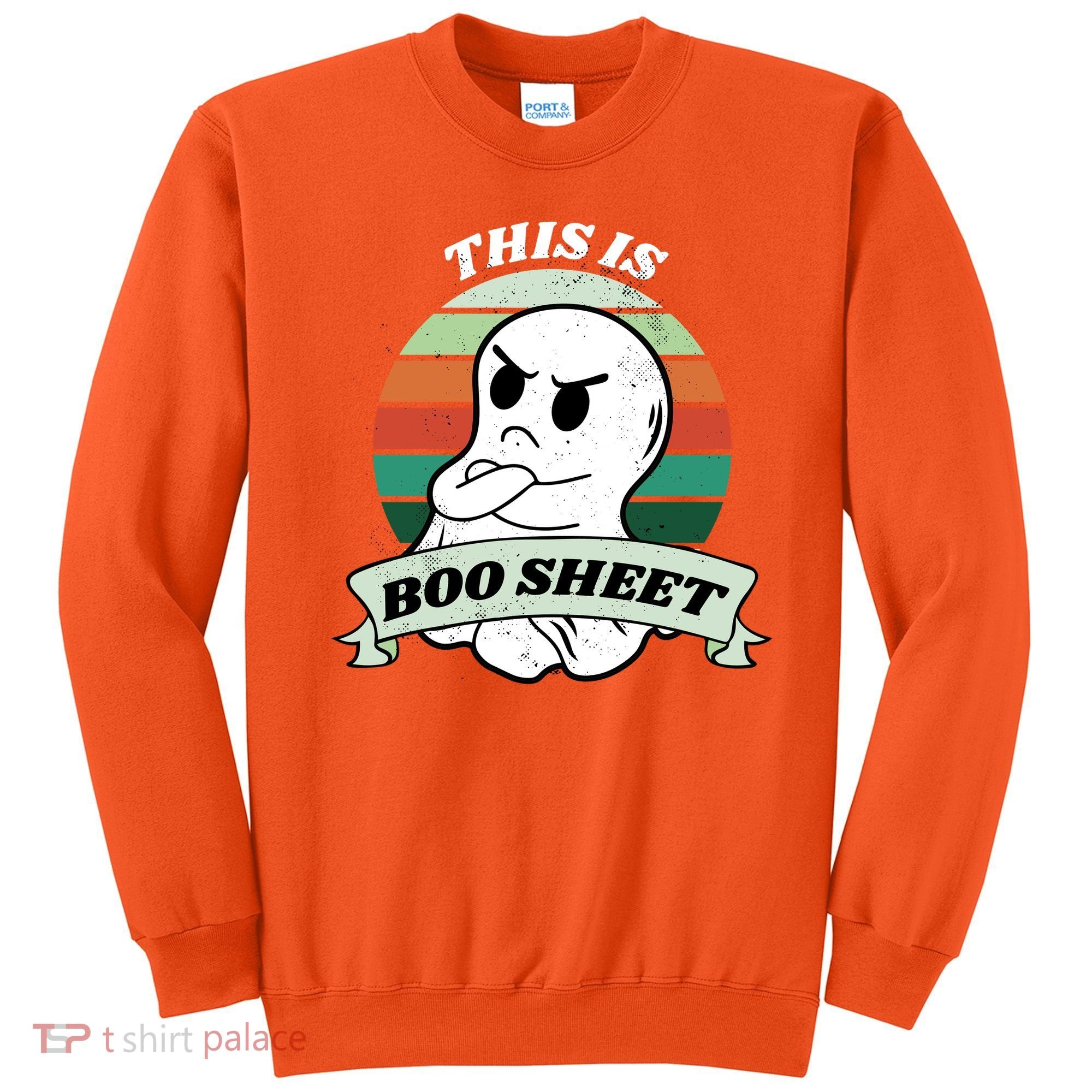 This Is Boo Sheet Cartoon Ghost Funny Halloween Sweatshirt