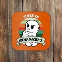 This Is Boo Sheet Cartoon Ghost Funny Halloween Coaster thumb 0